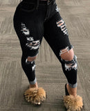 Ripped Cutout Skinny Jeans