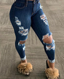 Ripped Cutout Skinny Jeans