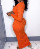 Long Sleeve Plunge Cutout Dress