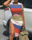 Short Sleeve Drawstring Ruched Skinny Dress